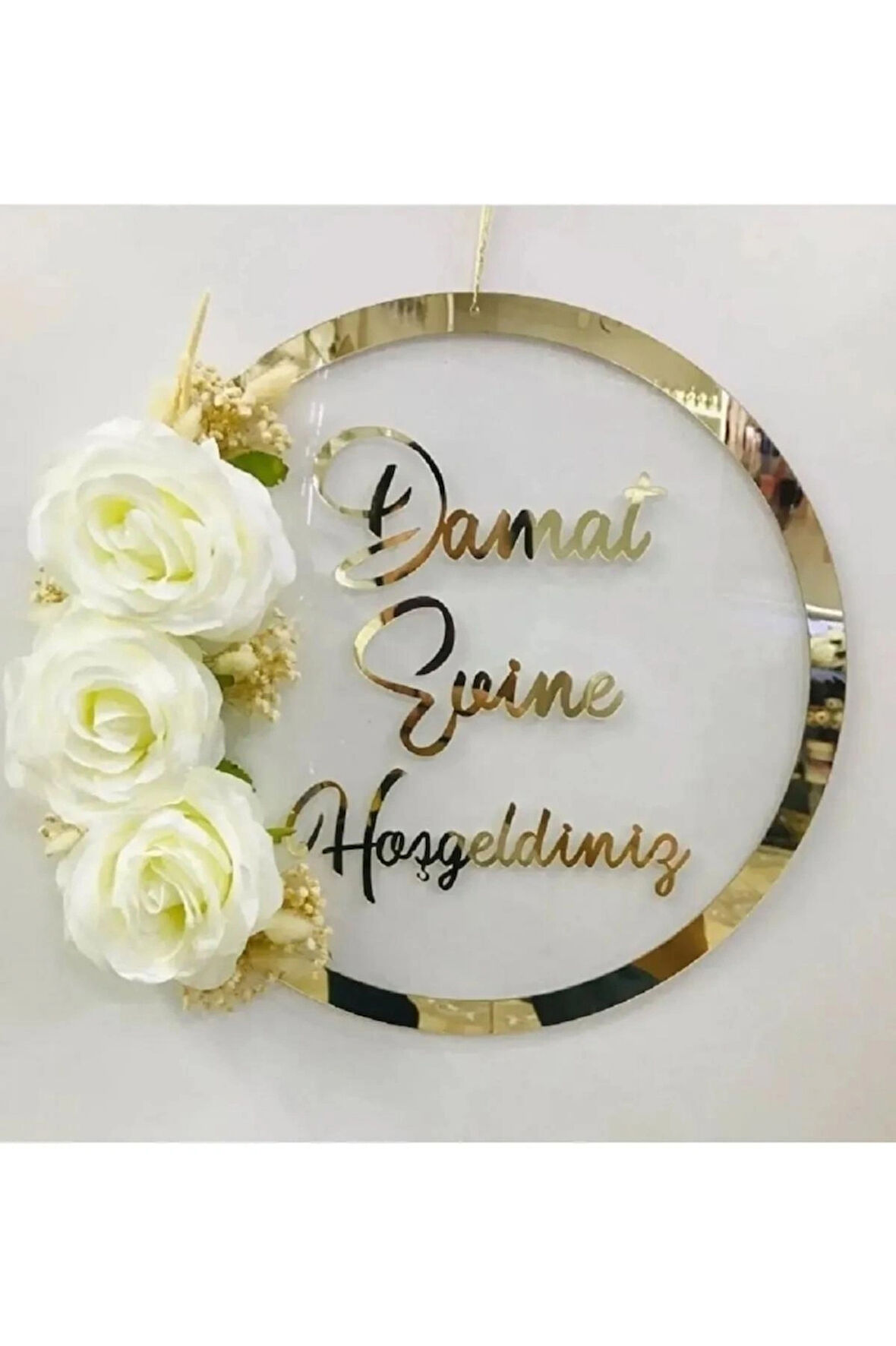  Damat Evine Hoşgeldiniz Kapı Süsü Duvar Süsü Masa Dekoru 24 cm Çapında