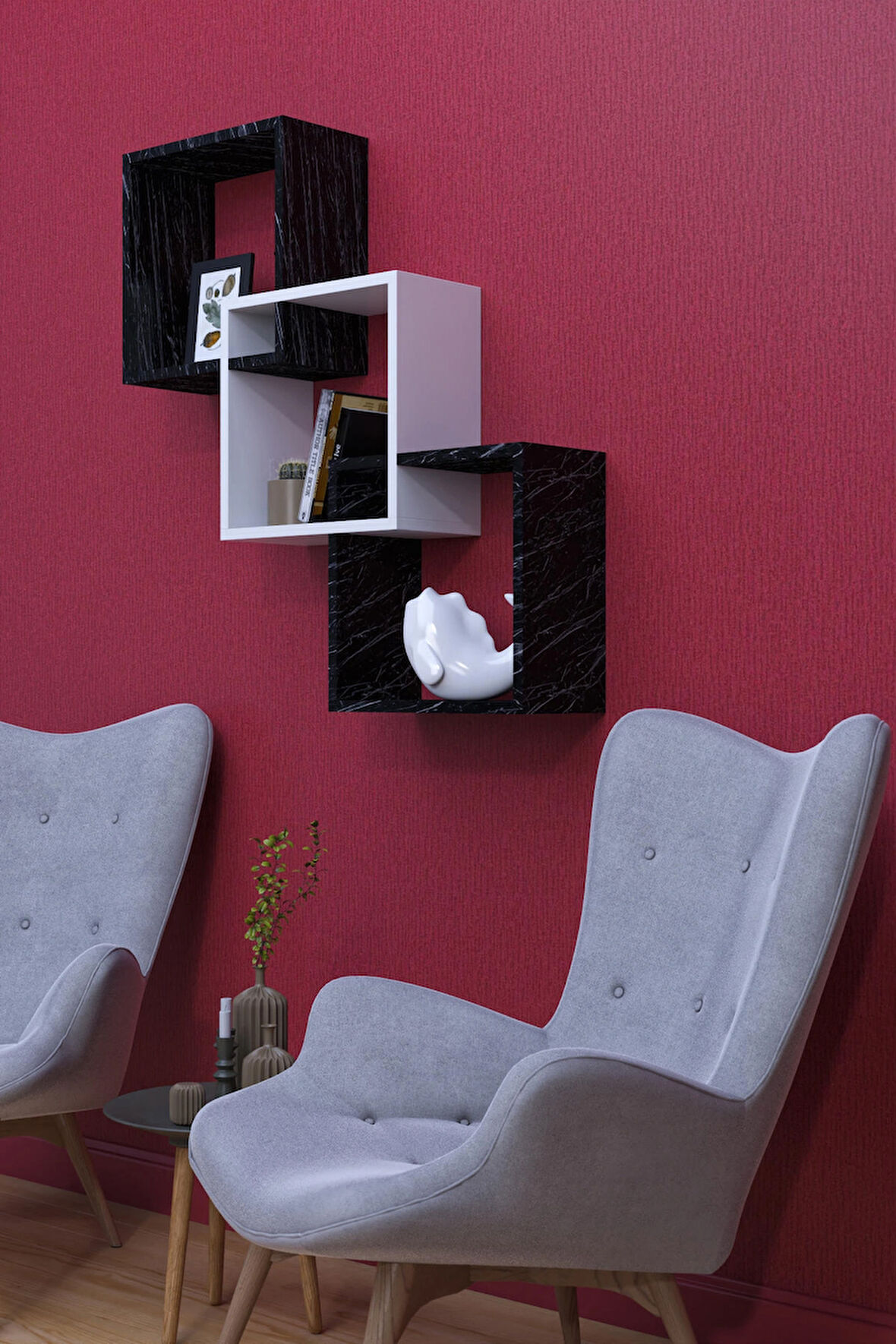 Duvara Monte Geniş Raflı Modern Duvar Rafı