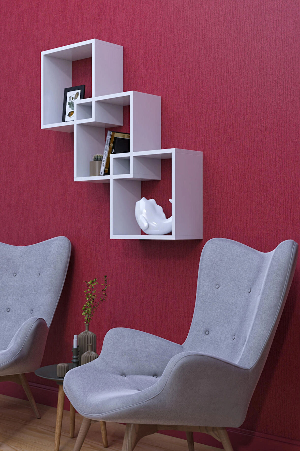 Duvara Monte Geniş Raflı Modern Duvar Rafı