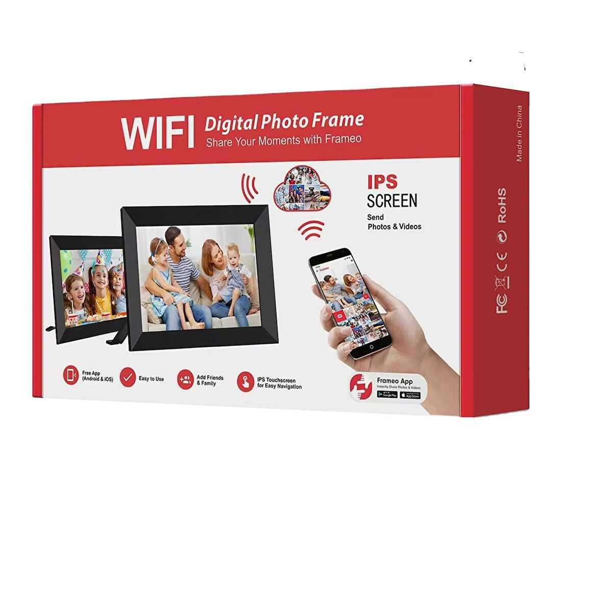 IP Uzaktan Bağlantı 10.1” WiFi Dijital Fotoğraf Çerçevesi Yüksek Çözünürlük 32GB Kolay Paylaşım