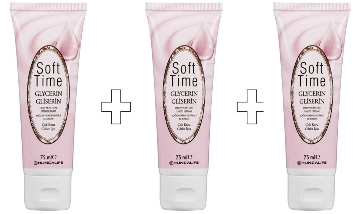 Soft Time Gliserinli, Yoğun Nemlendiricili 3 ADET El Kremi 75 ml