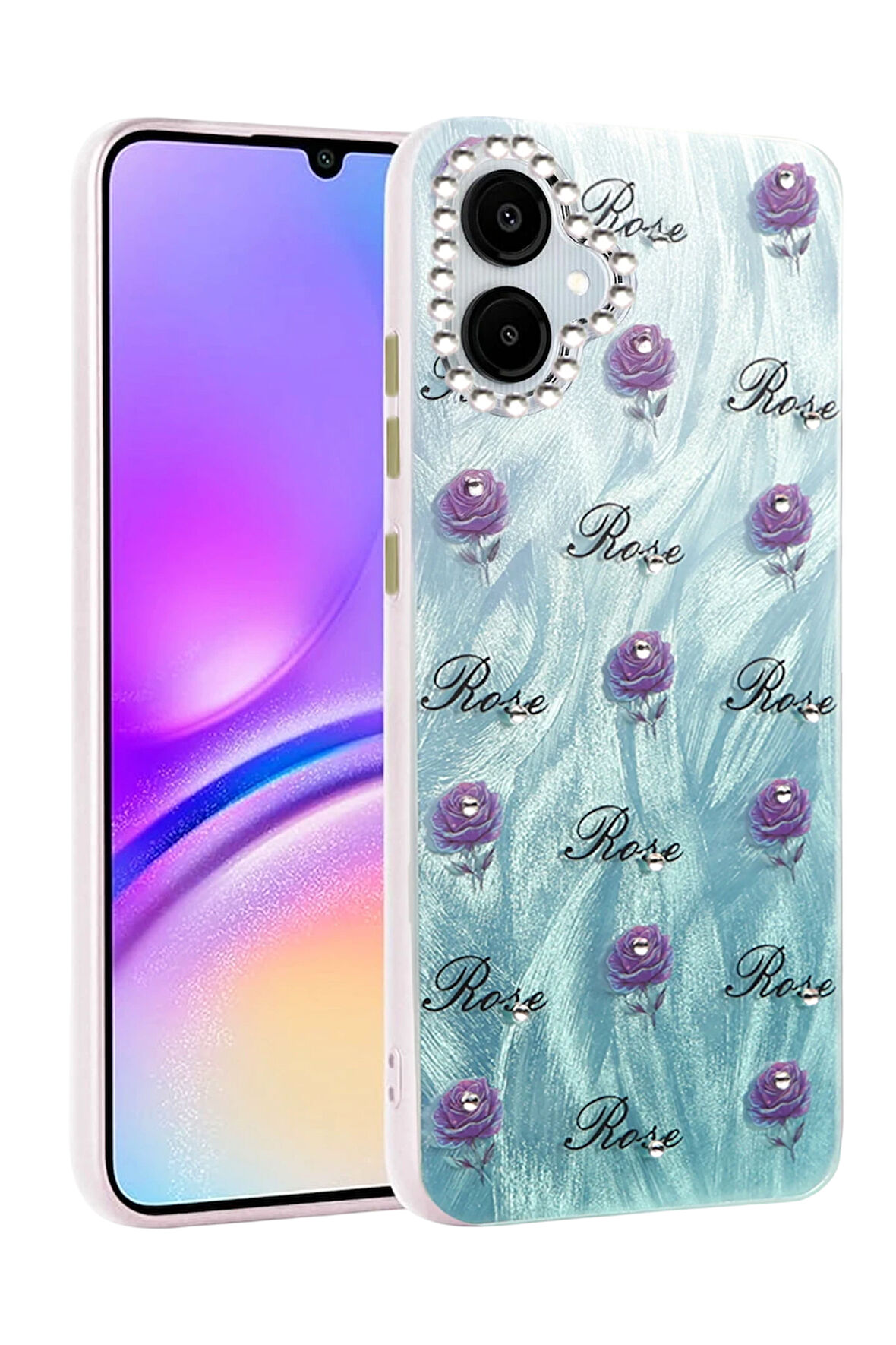 Samsung Galaxy A06 Kılıf Parlak Desenli Taşlı Azn-Blade