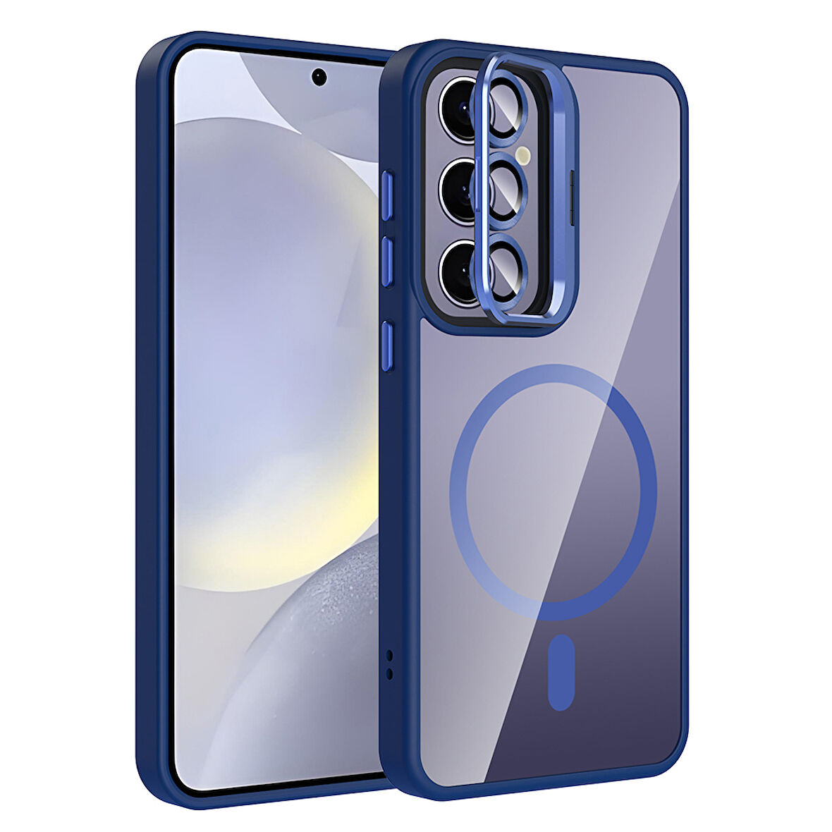 Samsung Galaxy S24 Kılıf Kamera Standlı Lens Koruyucu Hediyeli Zr-Etro