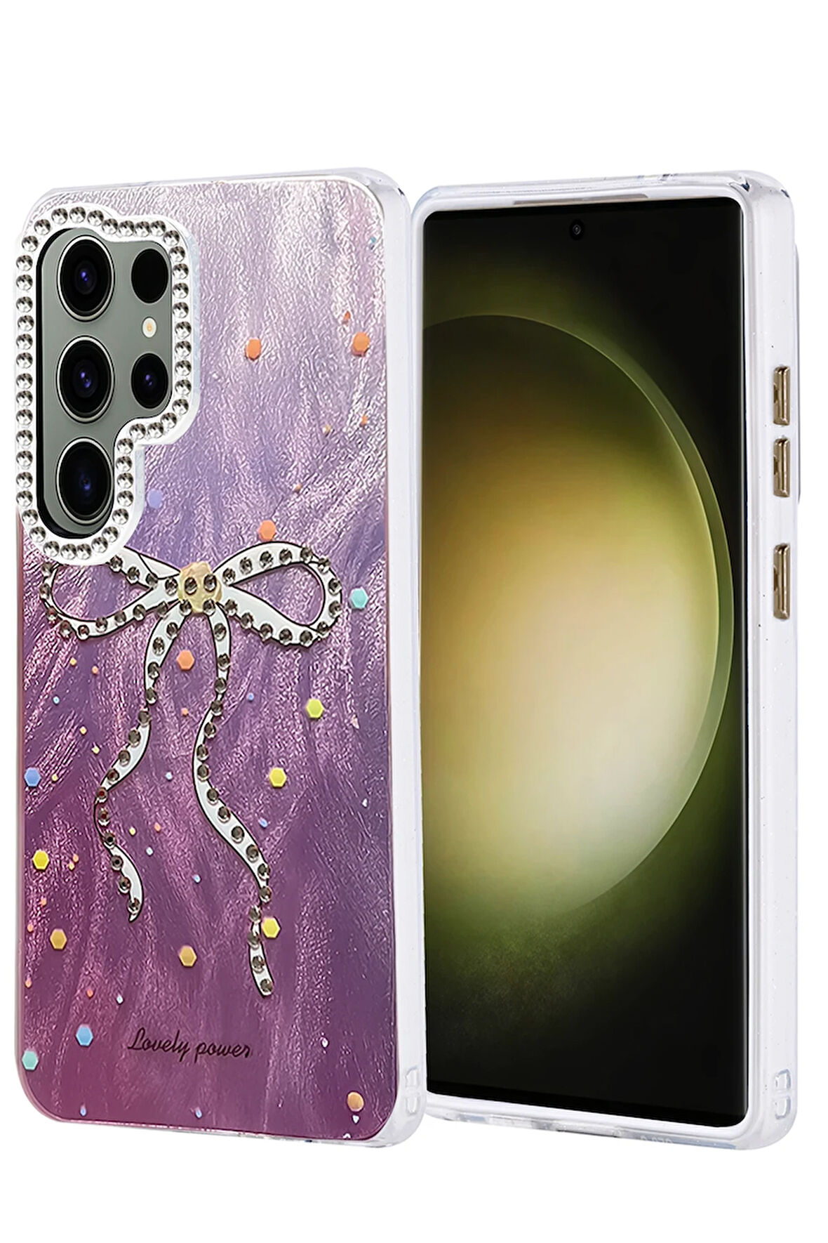 Samsung Galaxy S24 Ultra Kılıf Parlak Desenli Taşlı Azn-Blade