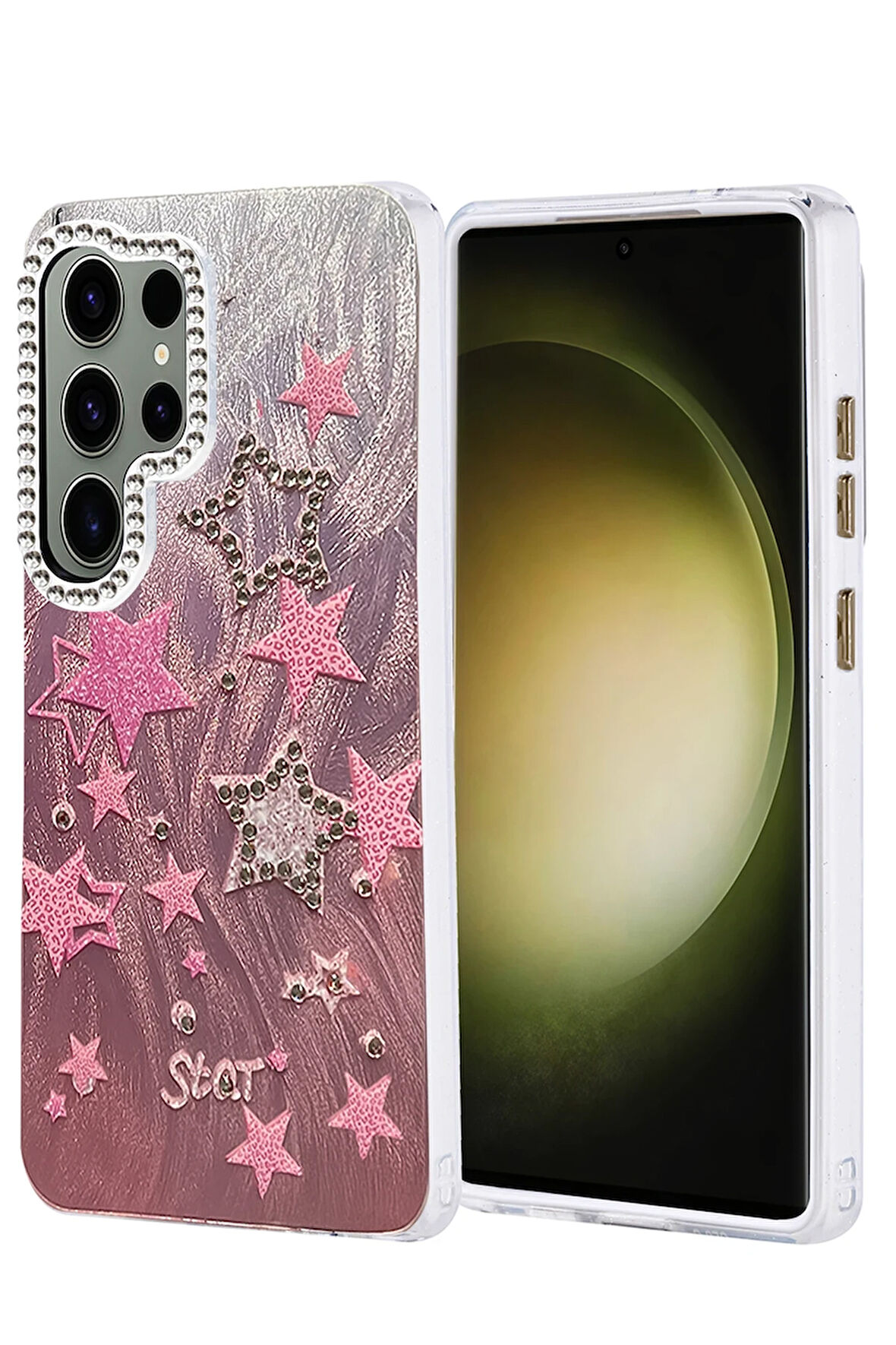 Samsung Galaxy S24 Ultra Kılıf Parlak Desenli Taşlı Azn-Blade