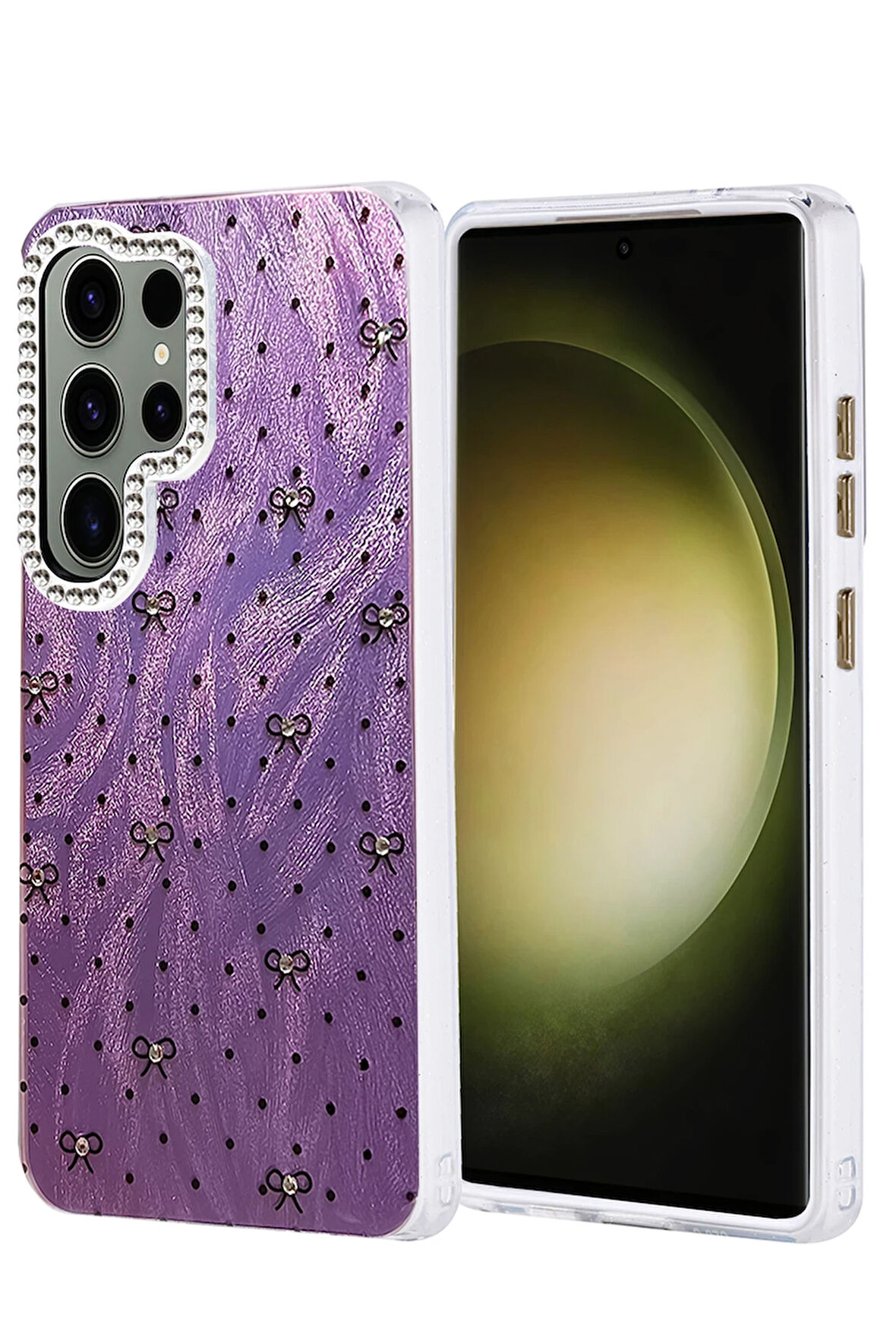 Samsung Galaxy S25 Ultra Kılıf Parlak Desenli Taşlı Azn-Blade