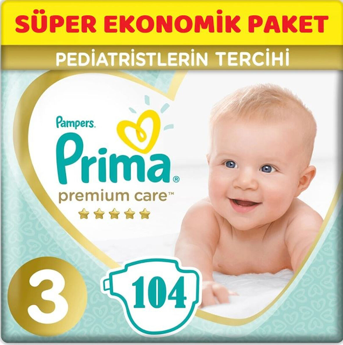 Prima Bebek Bezi Premium Care 3 Numara (2 x 52) Toplam 104 Adet