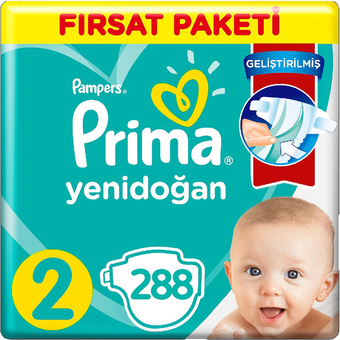 Prima 2 Beden Yenidoğan Bebek Bezi Fırsat Paketi 4 x 72 288 Adet
