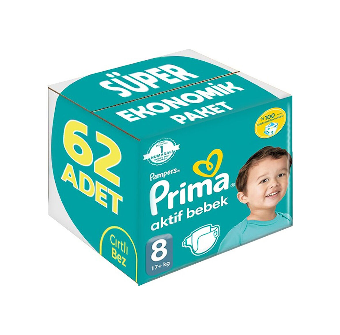 Prima Bebek Bezi Beden:8 17+kg Xxx Large 62 Adet 8 Numara