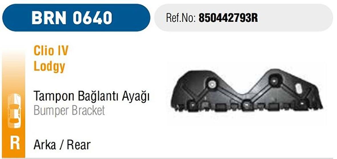 TAMPON BRAKETI ARKA SAG CLIO IV LODGY 850442793R GOLD