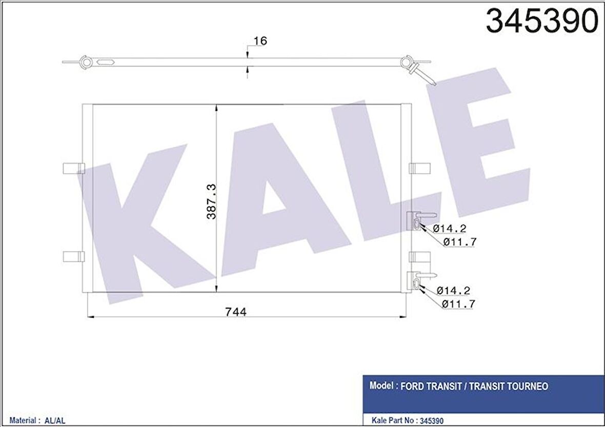 KLIMA RADYATÖRÜ V347 V348 2.2 TDCI 100PS 120PS 130PS 2.4 TDCI 100PS 115PS 140PS 07&gt; 1371571 1383318 1485358 6C1119710AA GOLD