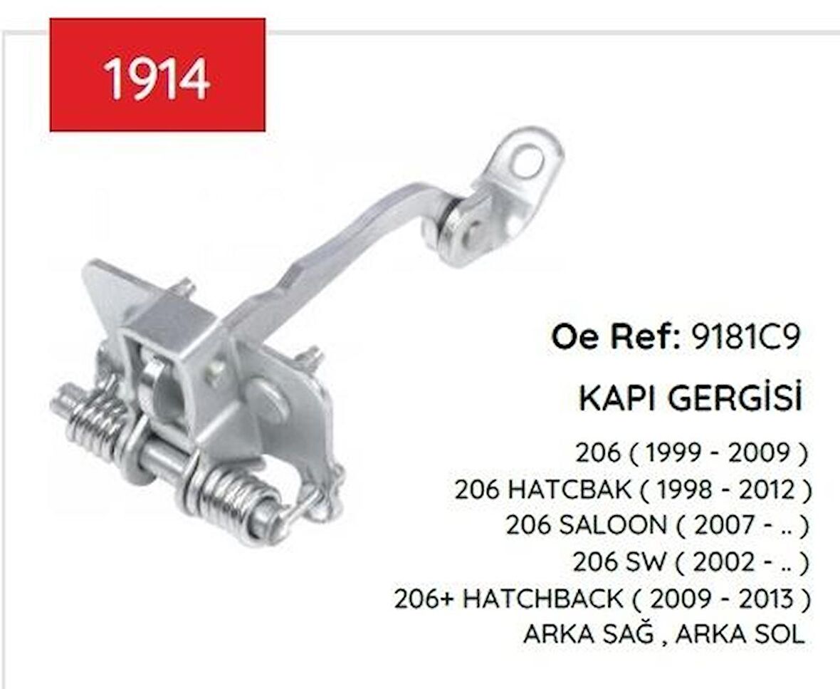 KAPI GERGISI 206 ARKA 9181 C9 9181C9 GOLD