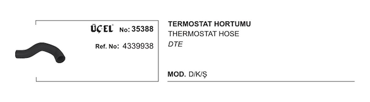 TERMOSTAT HORTUMU 35388 DKS 4339938 GOLD