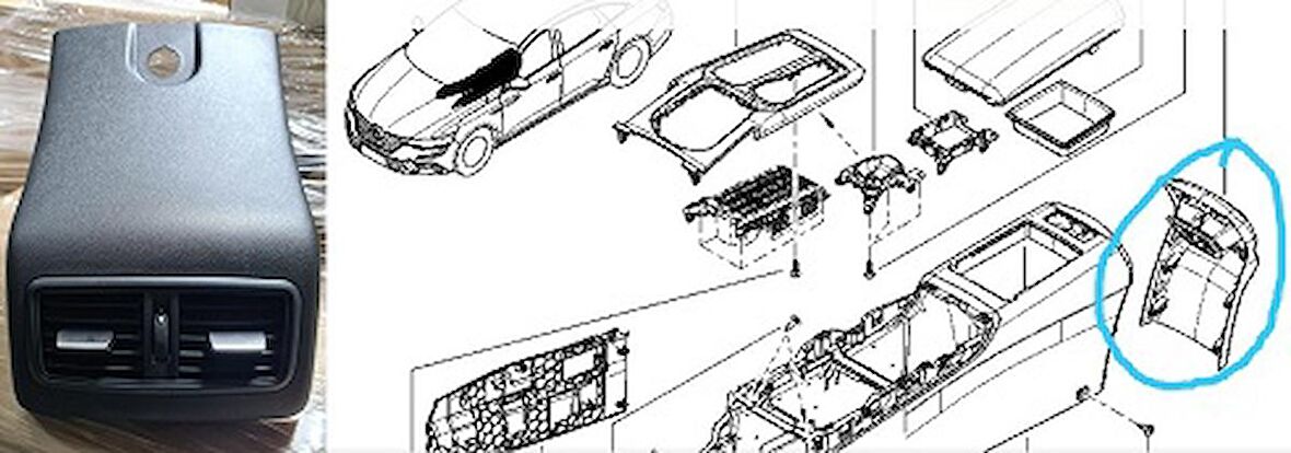 ORTA KONSUL ARKA KAPAĞI KOMPLE 969501212R TALISMAN 969501212R GOLD