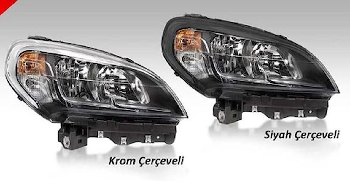 FİAT DOBLO ÖN SOL FAR 2015 SONRASI MOTORLU KROM CERCEVELI SOL 52109259 505311 GOLD