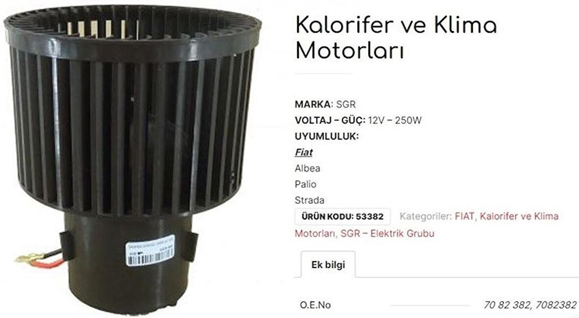 FİAT ALBEA PALİO STRADA KALORİFER MOTORU 7082382 GR GOLD