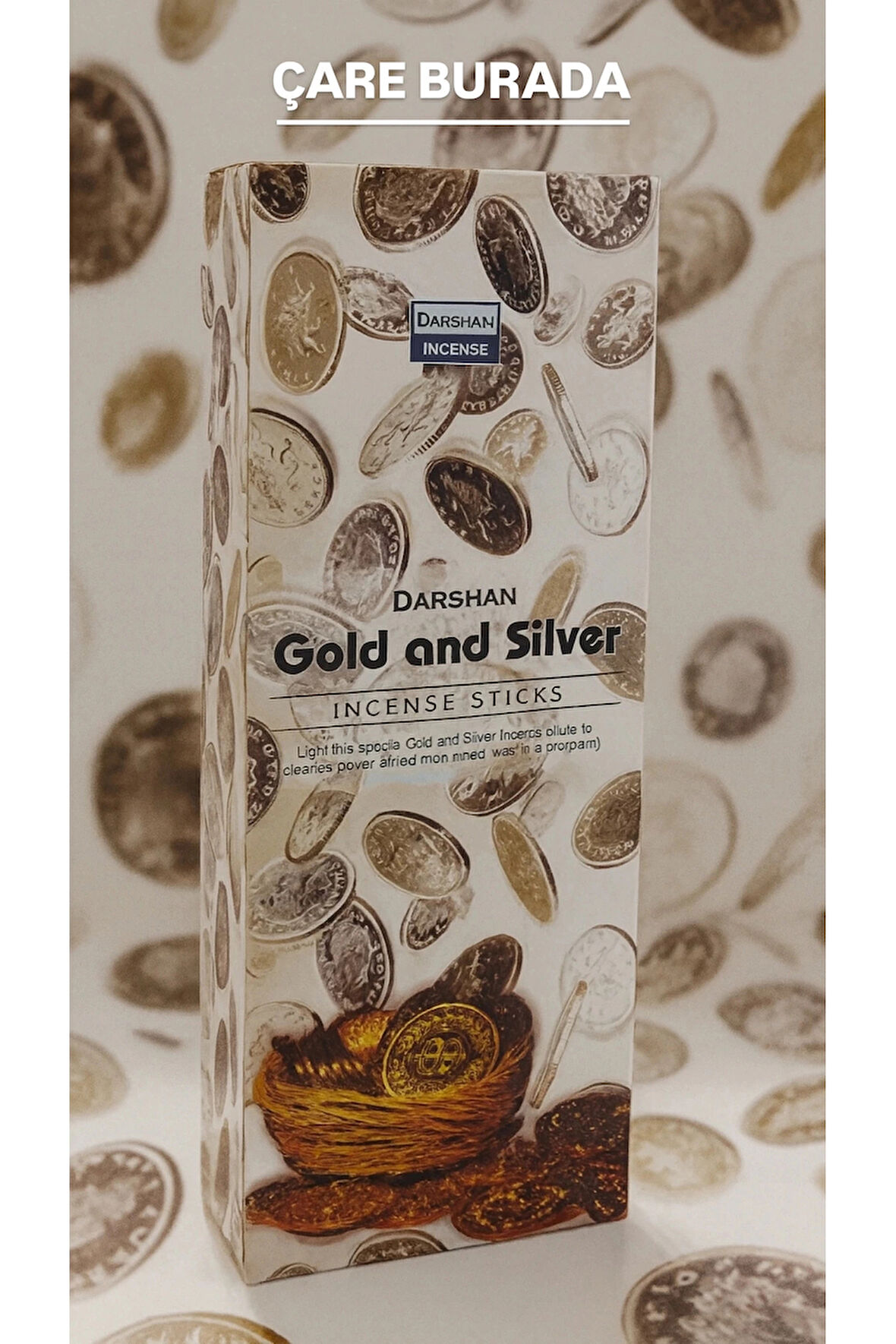 Darshan Incense - Gold & Silver 20'li Çubuk Tütsü (Bolluk & Bereket)
