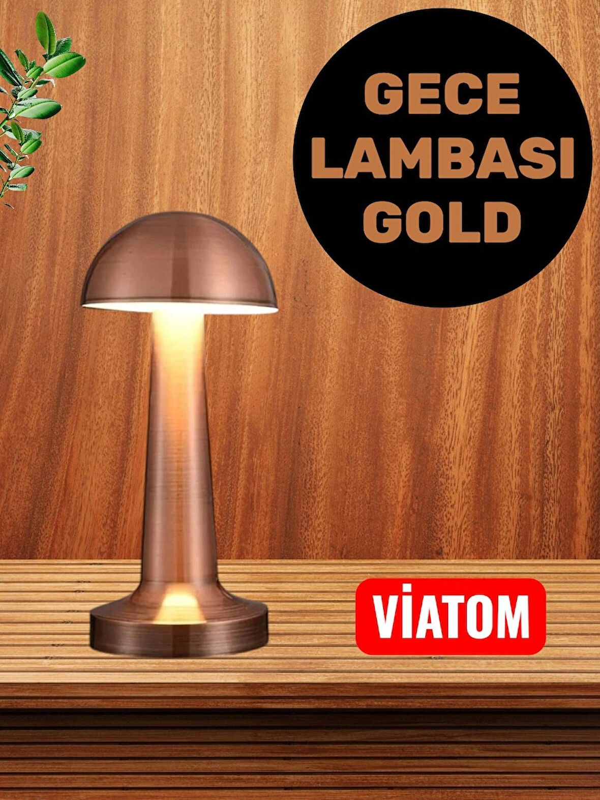 Gece Lambası Şarjlı Dokunmatik Retro Masa Lambası Gold - Masa Lambası
