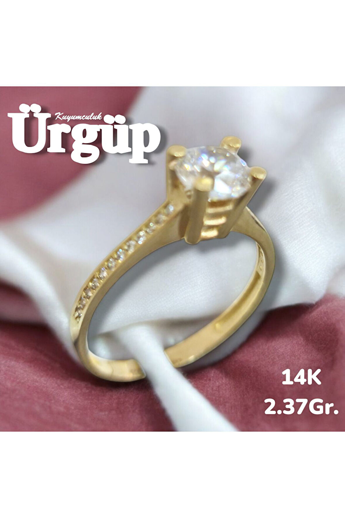 14AYAR 2.37Gram Altın Tektaş Yüzük