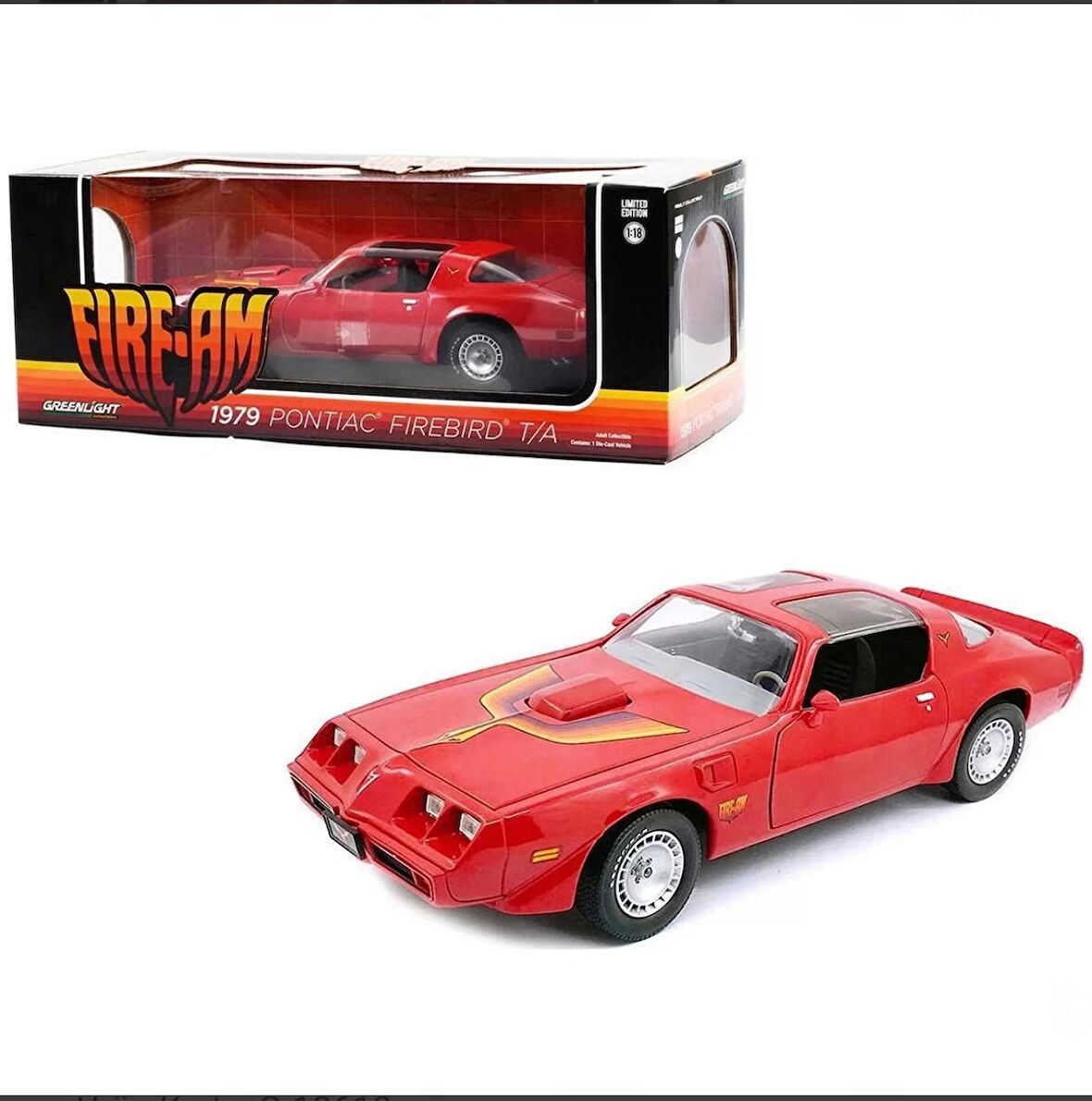 Greenlight 1:18 1979 Pontiac Firebird Trans Am Red Bird Model Araba 