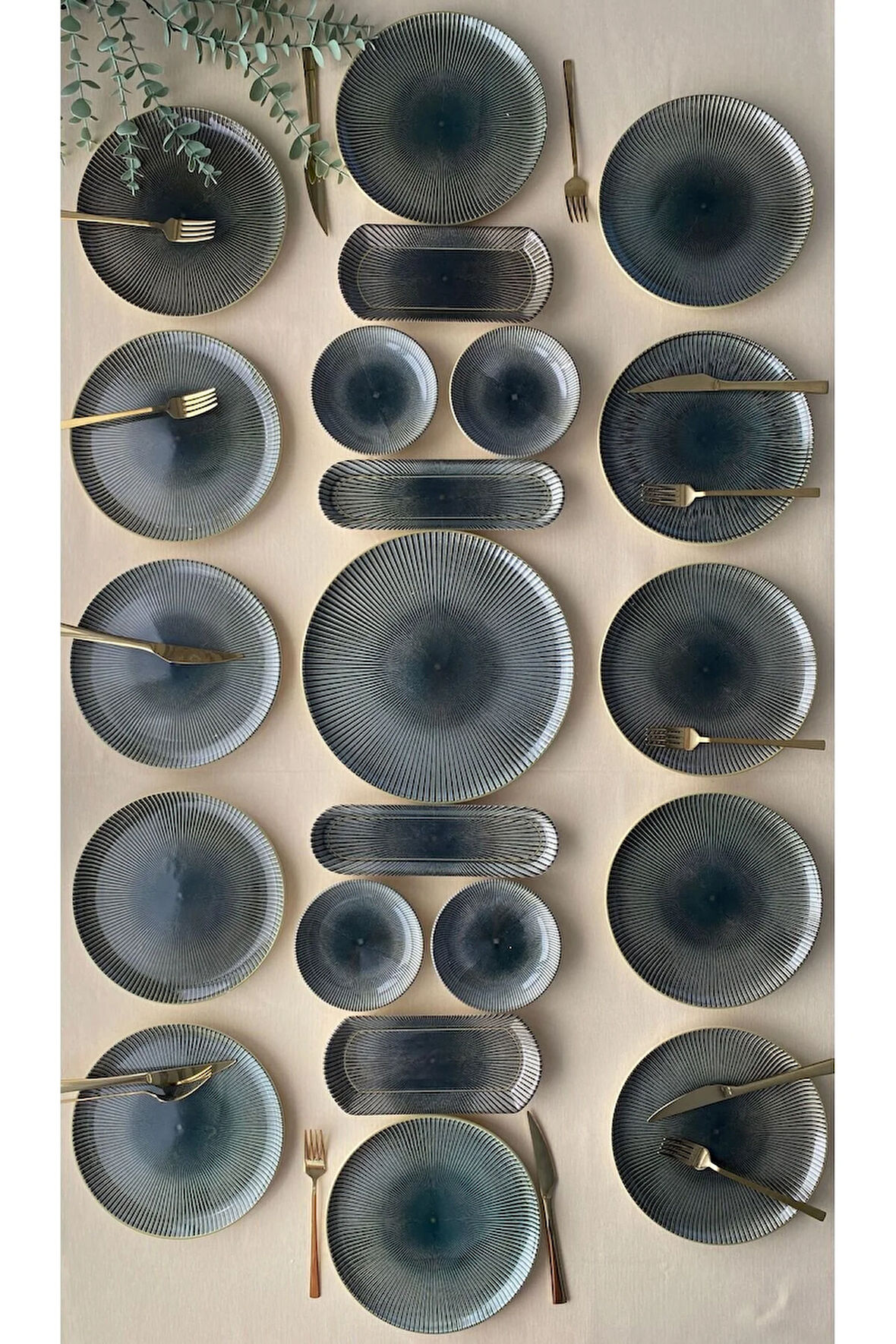 Green Gold 12 Kişilik 21 Parça Kahvaltı Takımı