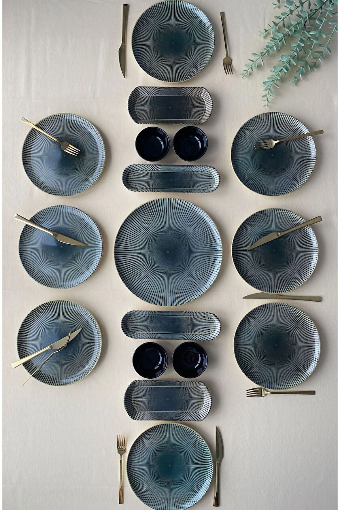 Green Gold 8 Kişilik 17 Parça Kahvaltı Takımı