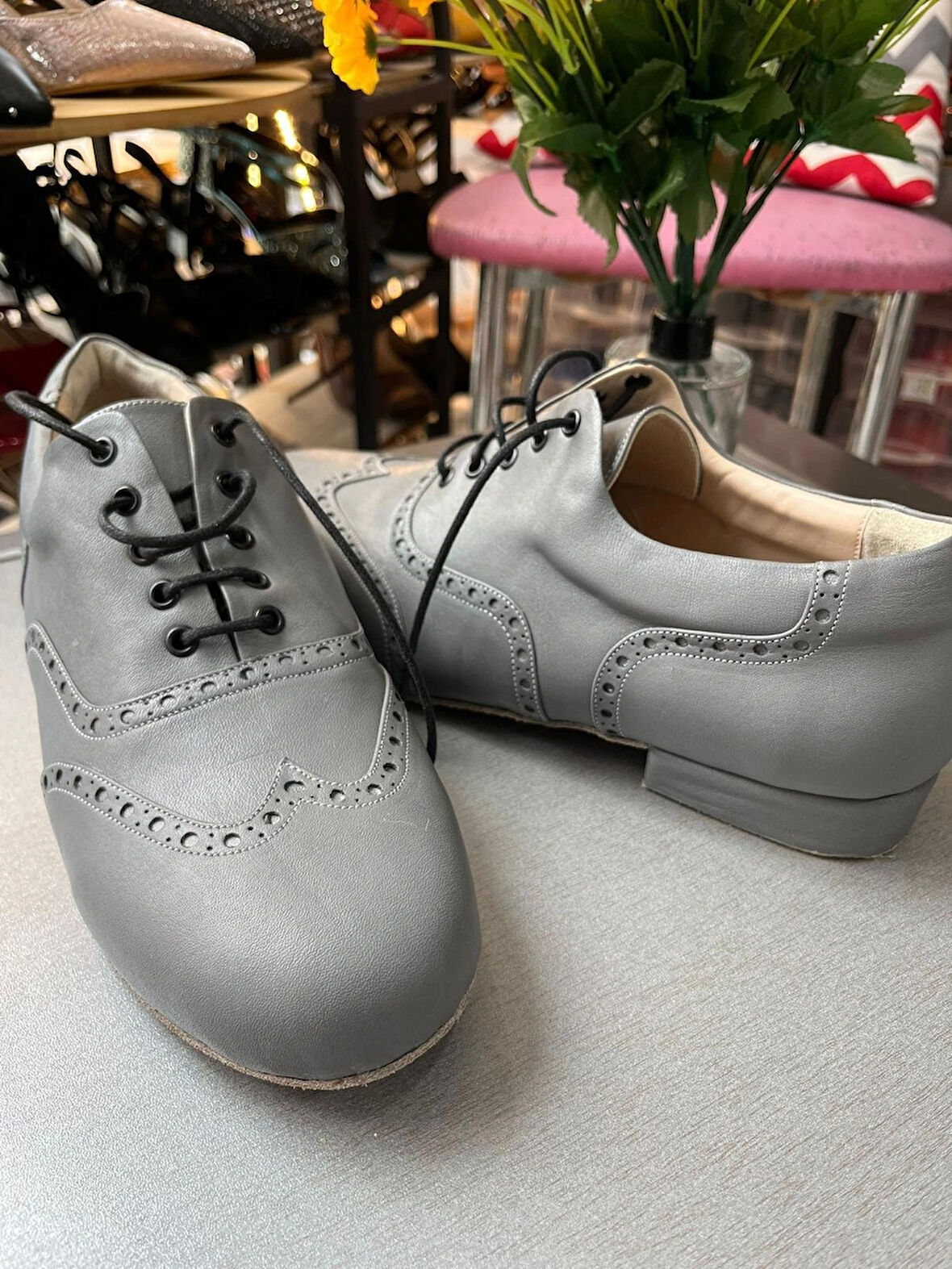 gri brogue erkek yeni rahat kalıp dans ayakkabısı, klasik zarafeti modern-hafif-Tango, dans ve salon