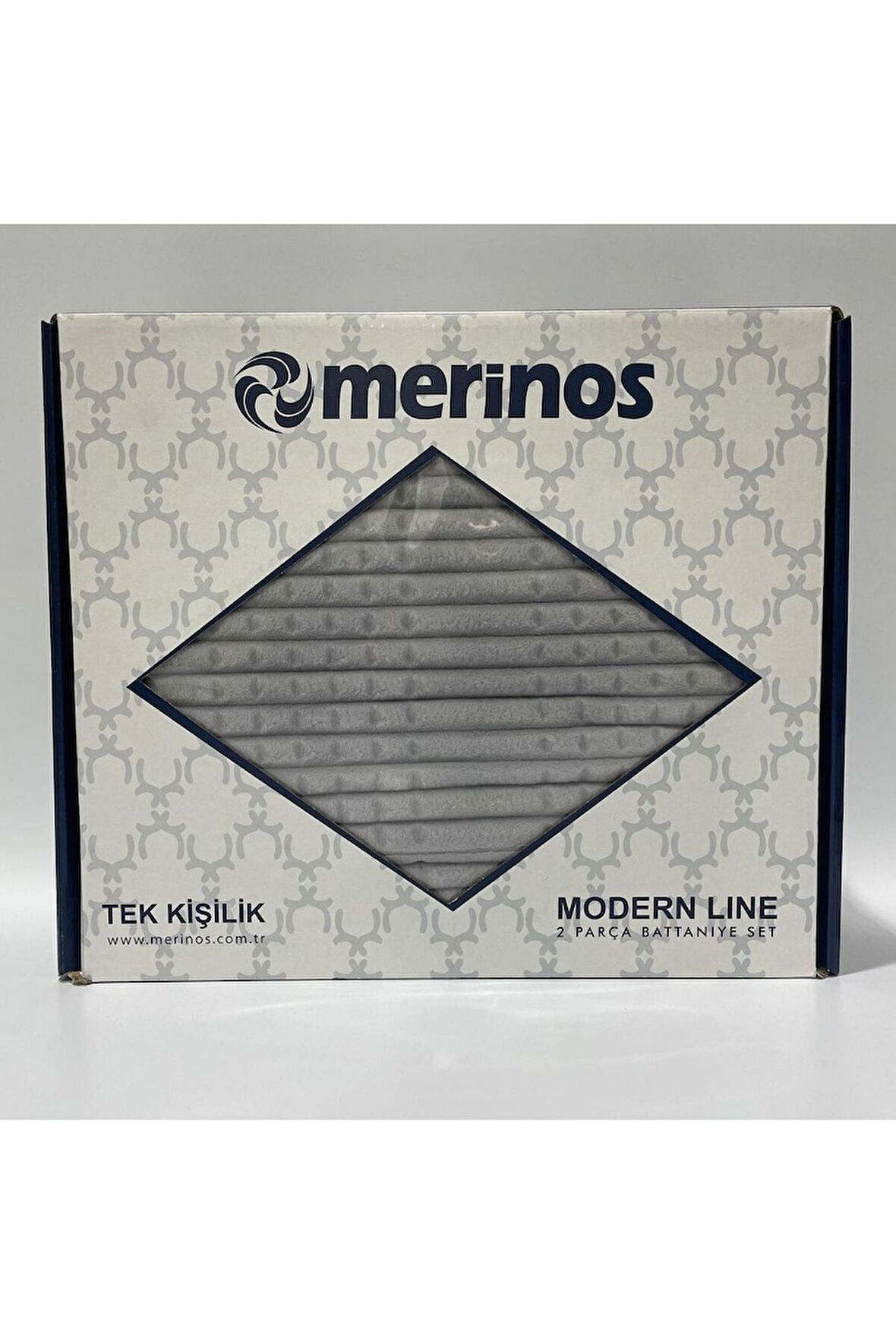 Merinos Modern Line Tek Kişilik 2 Parça Battaniye Seti - Gri
