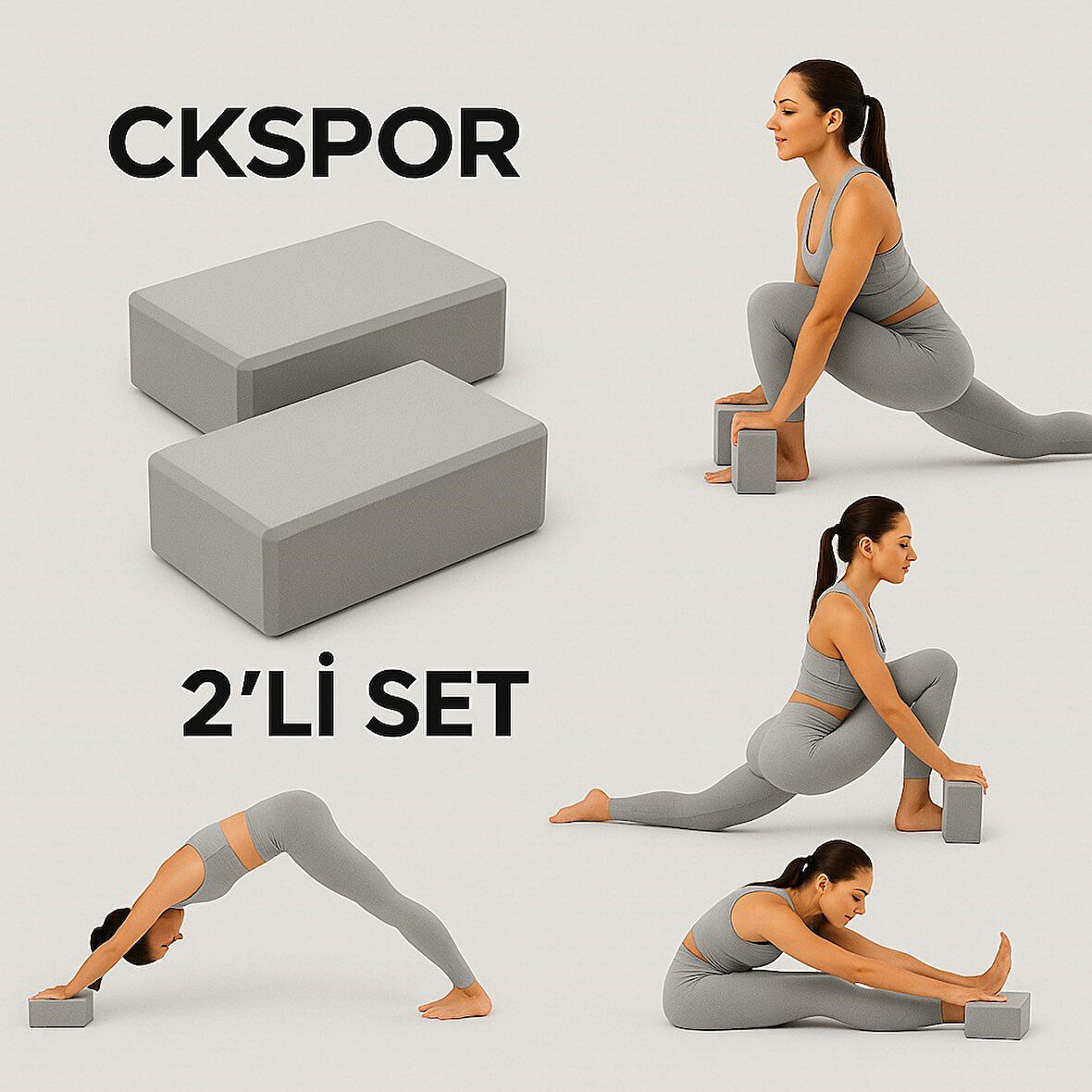 2' li Yoga Blok Seti  Pilates Yoga Denge Köpüğü 1 Çift  