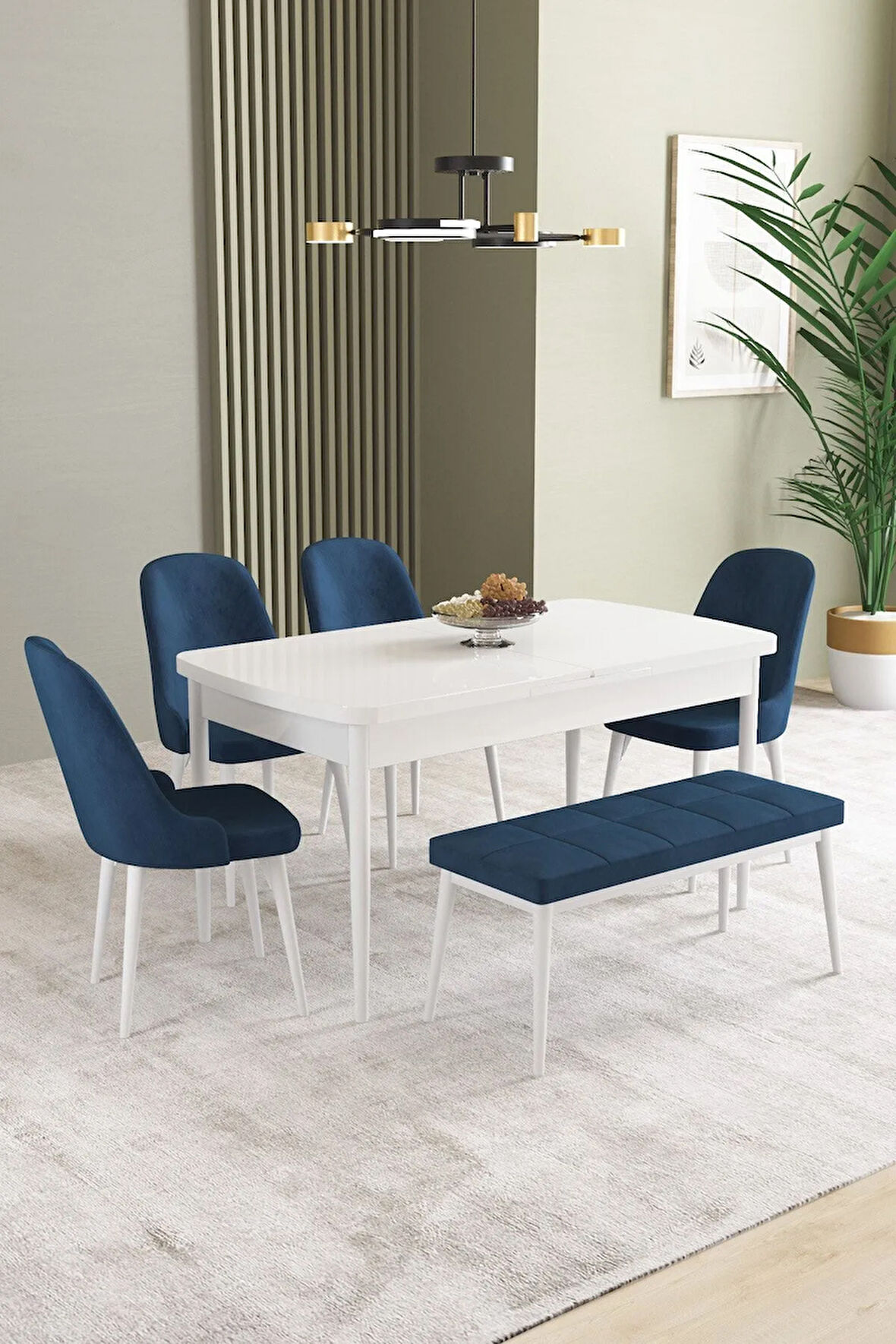 Jusie Meşe Desen 80x132 Açılabilir Yemek Odası Takımı 4  Sandalye