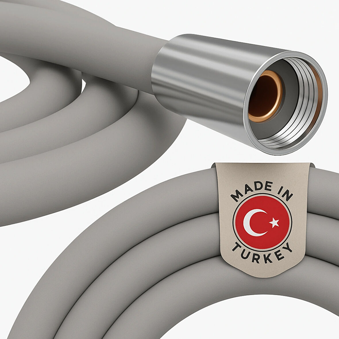 Dayanıklı Gri Silikon Duş Hortumu – Kırılma Karşıtı, Esnek, Sızdırmaz ve Uzun Ömürlü