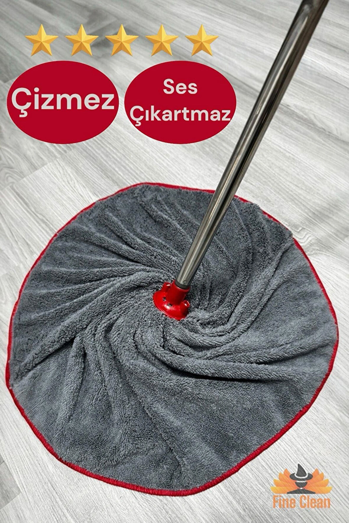 Gri Mega Boy Lüks Kalite Mikrofiber Paspas Mop Yedek Ucu ( 1 Adet )