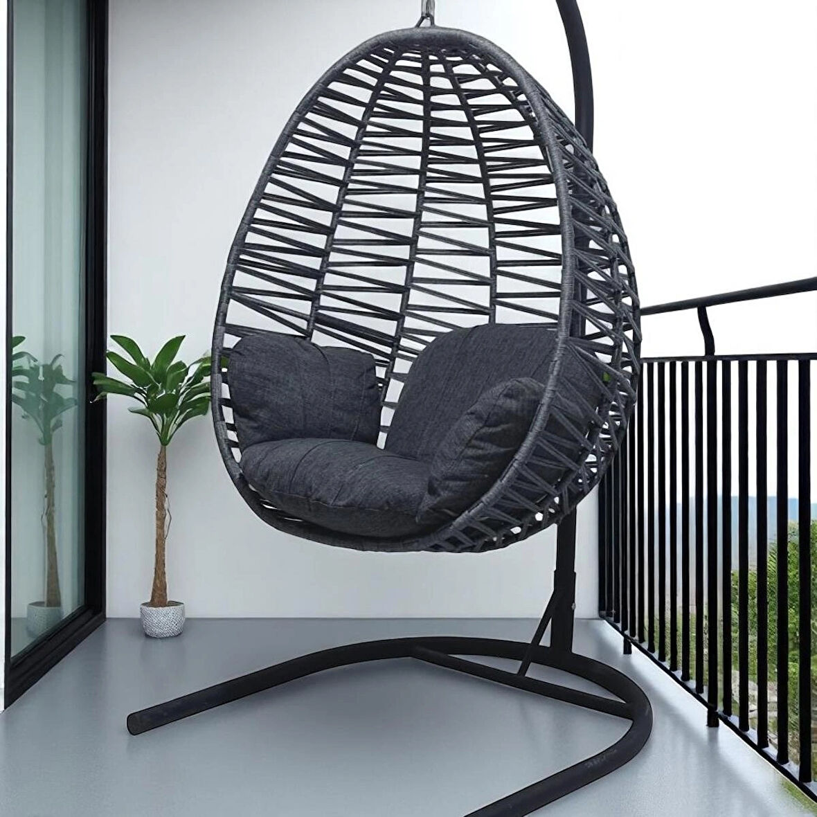 Armut Salıncak Tek Kişilik Makrome Ip Örgü Bahçe Balkon Ev Salıncağı