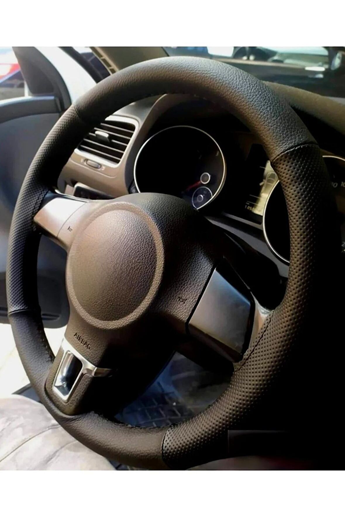 Opel Vectra C Kasa Uyumlu Dikmeli Direksiyon Kılıfı Noktalı-soft Siyah