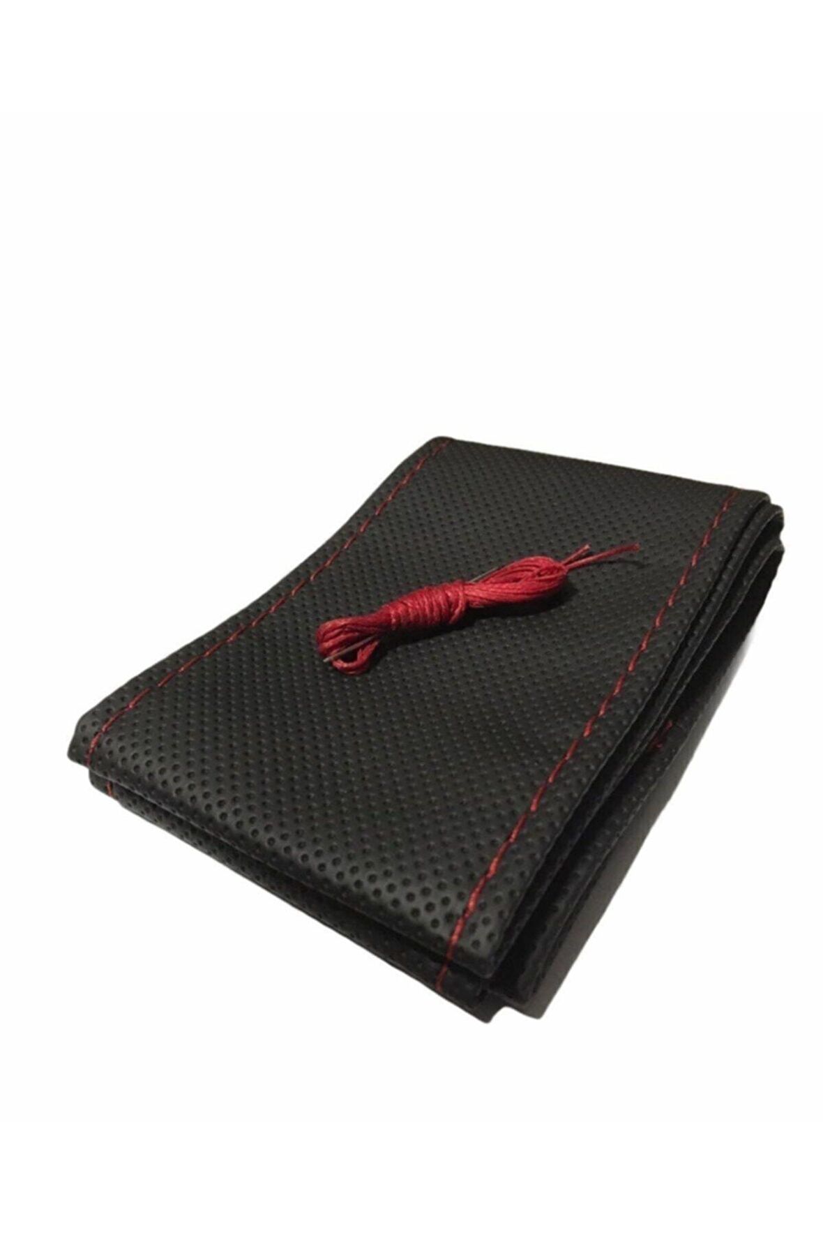 Dikme Direksiyon Kılıfı Delikli Kırmızı Ipli- Kokusuz (38×10cm)