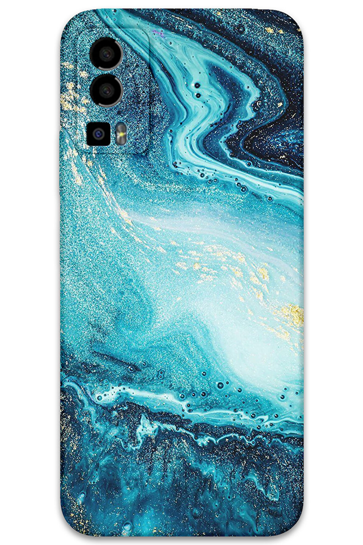 GM 23 Uyumlu Mermer Desenli Telefon Kılıfı + Ekran Koruyucu - 5818