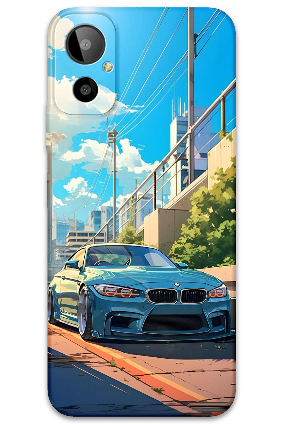 GM 23 SE Uyumlu Araba Desenli Telefon Kılıfı + Ekran Koruyucu - 5760