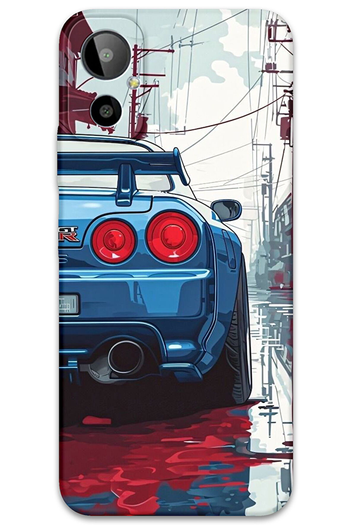 GM 23 SE Uyumlu Araba Desenli Telefon Kılıfı + Ekran Koruyucu - 5761