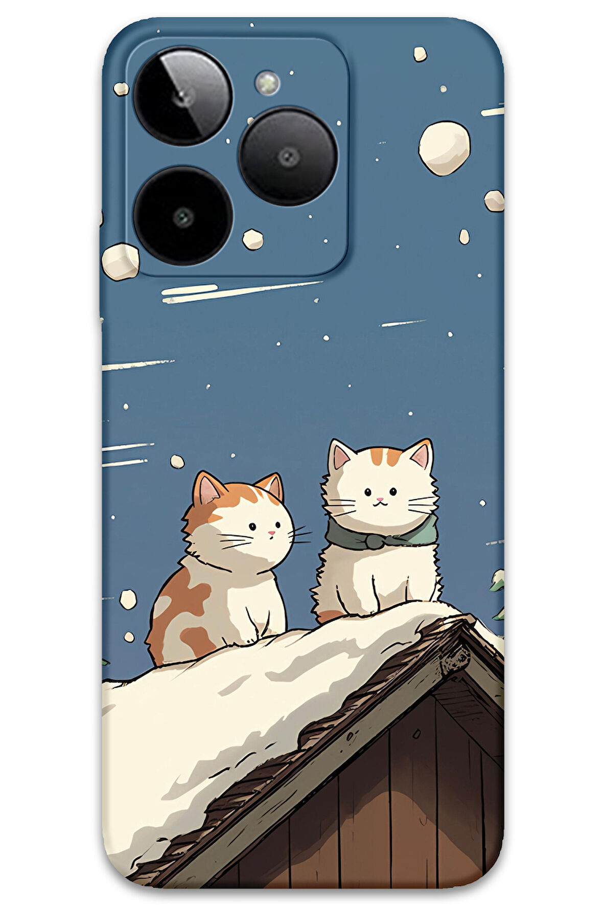GM Era 30 Uyumlu Kedi Desenli Telefon Kılıfı + Ekran Koruyucu - 5780