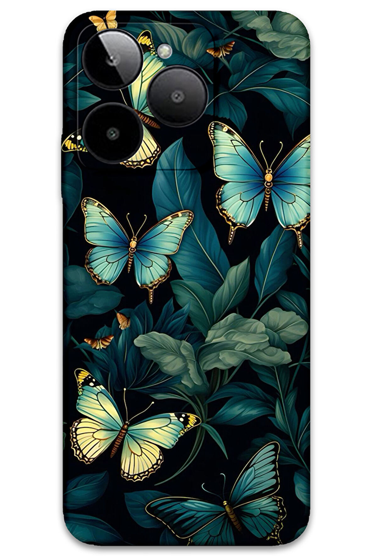 GM Era 30 Uyumlu Kelebek Desenli Telefon Kılıfı + Ekran Koruyucu - 5791