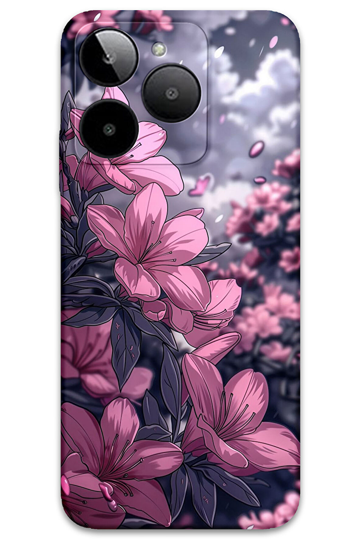 GM Era 30 Uyumlu Çiçek Desenli Telefon Kılıfı + Ekran Koruyucu - 5796