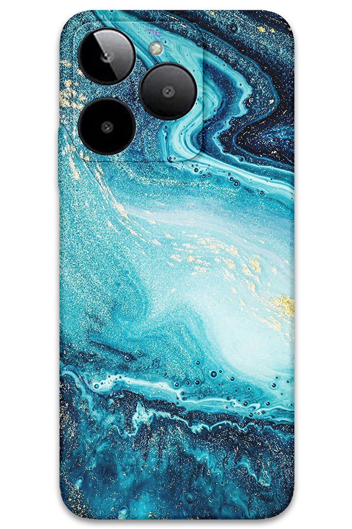 GM Era 30 Uyumlu Mermer Desenli Telefon Kılıfı + Ekran Koruyucu - 5818