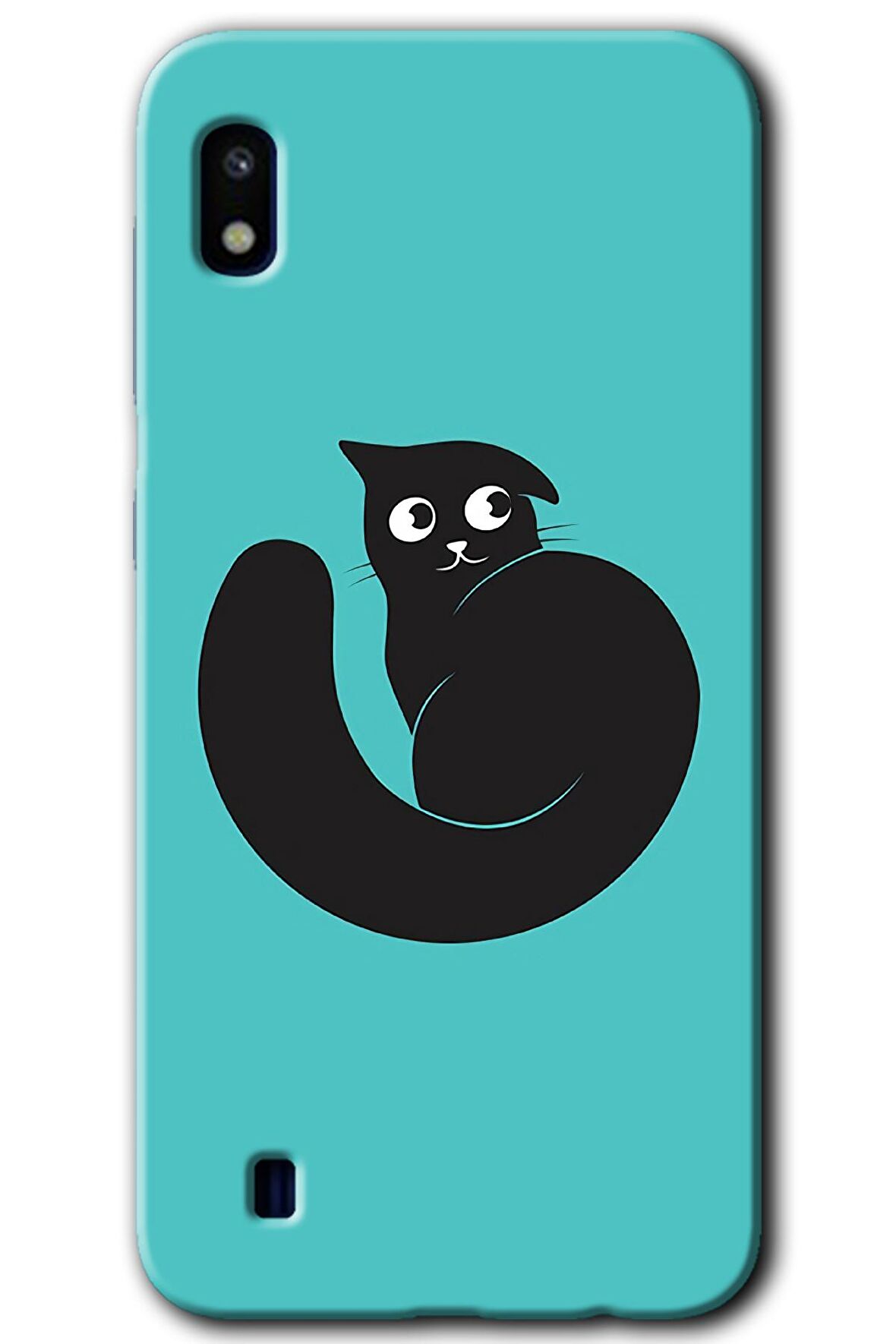 Galaxy A10 Kılıf HD Desen Baskılı Arka Kapak - Cat Vector 