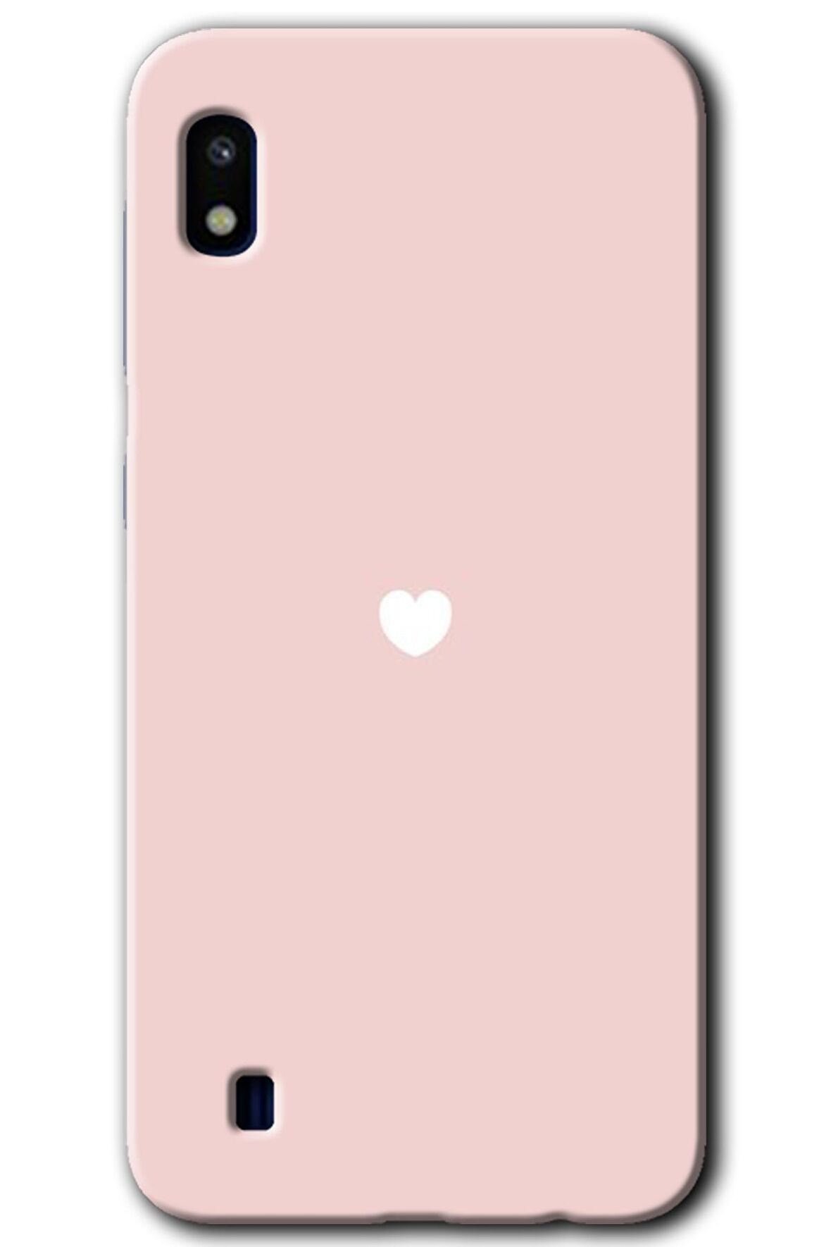 Galaxy A10 Kılıf HD Desen Baskılı Arka Kapak - Sade Kalp 
