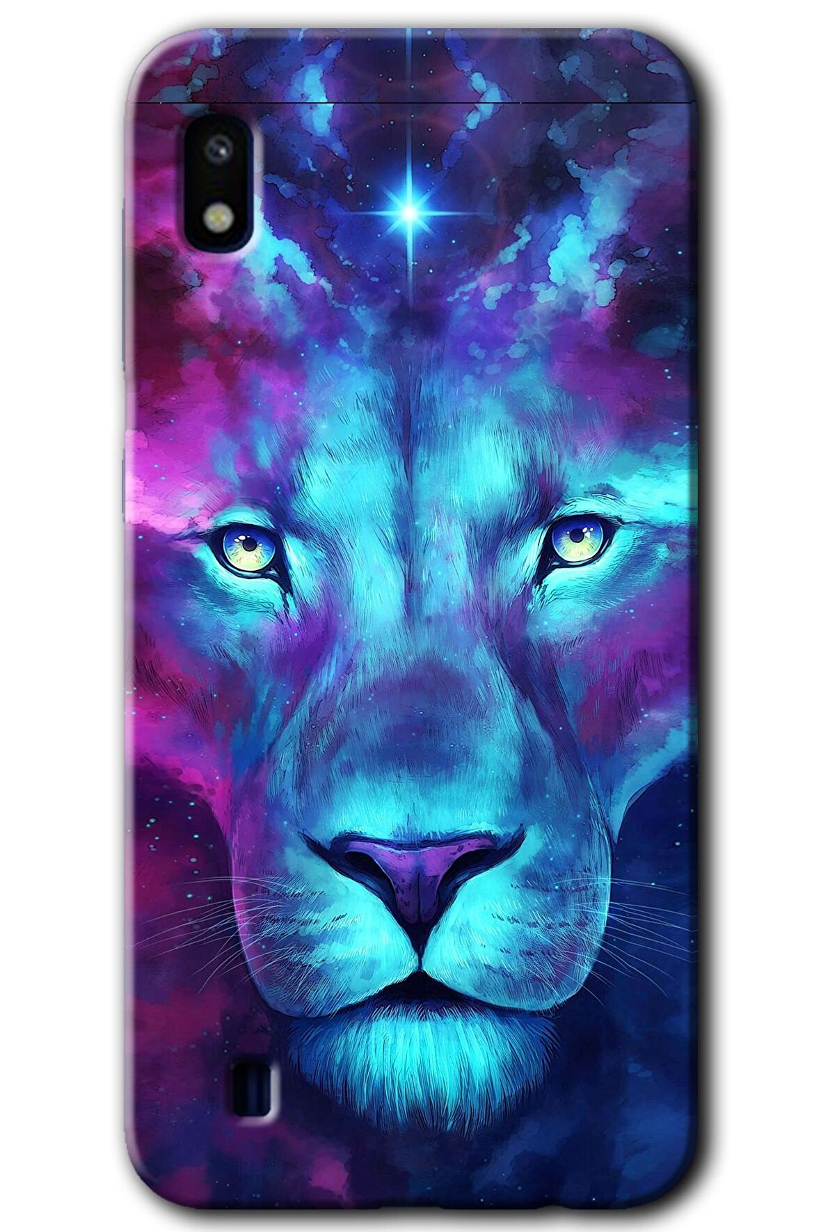 Galaxy A10 Kılıf HD Desen Baskılı Arka Kapak - Neon Lion 