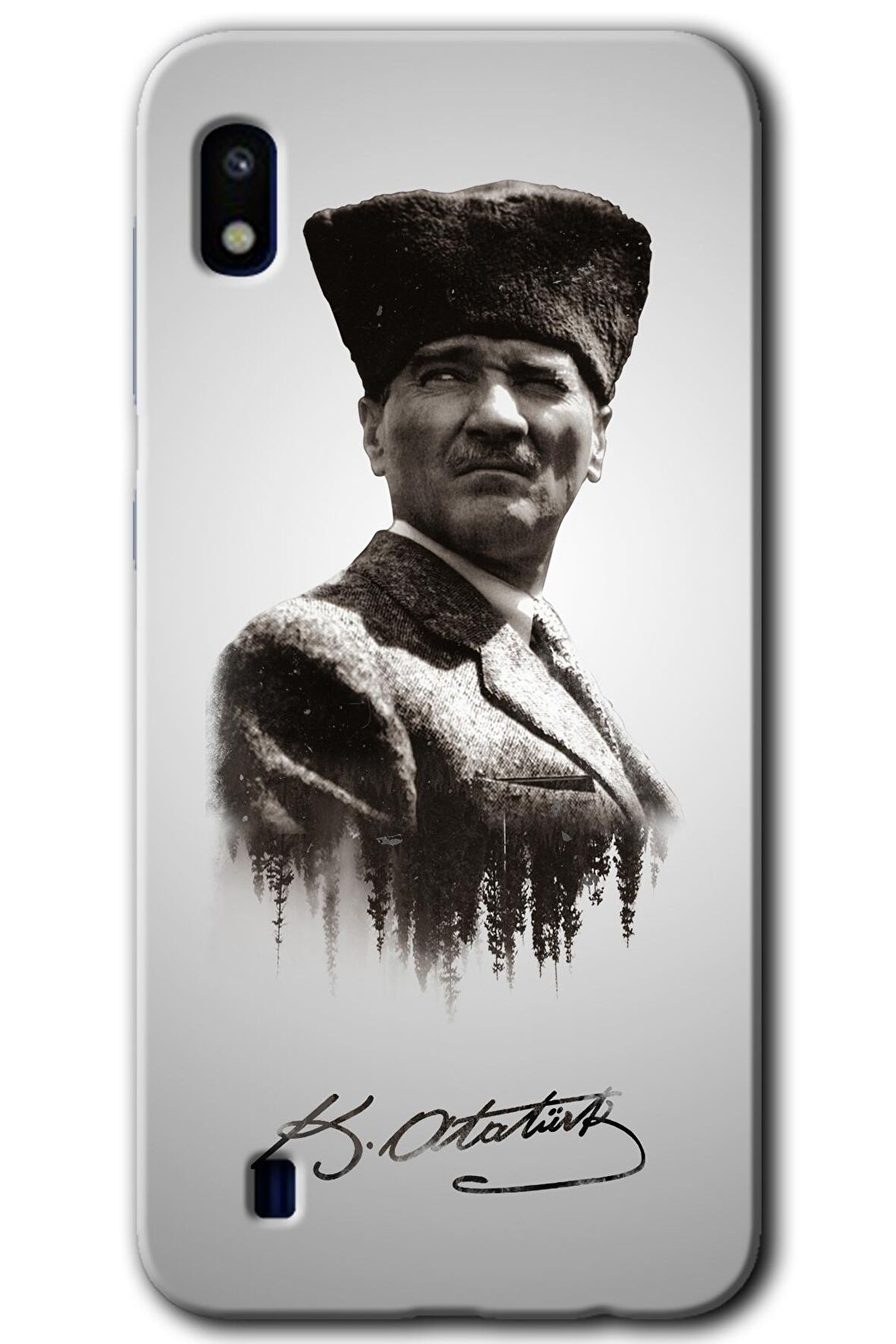 Galaxy A10 Kılıf HD Desen Baskılı Arka Kapak - Mustafa Kemal Atatürk 