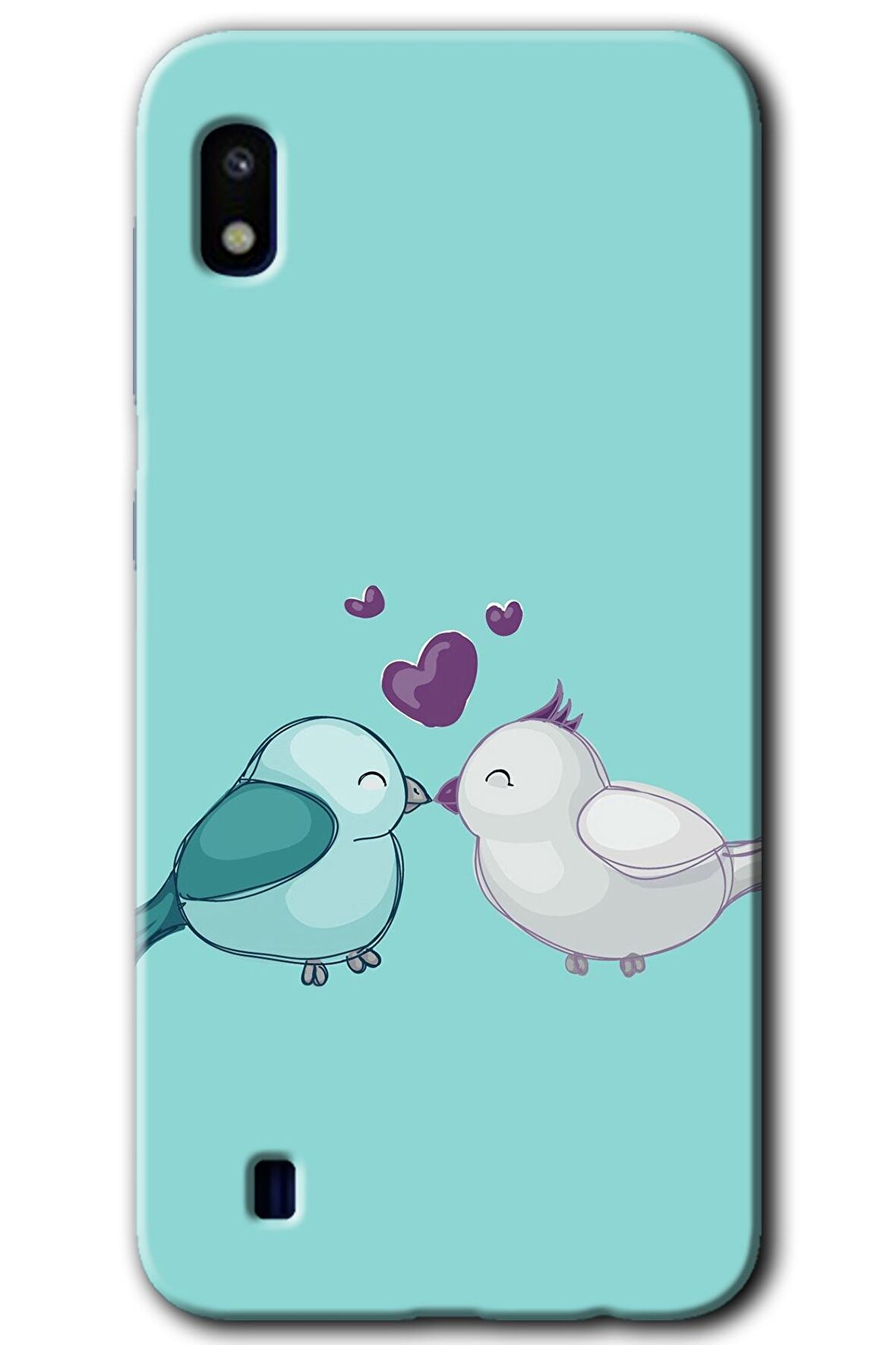 Galaxy A10 Kılıf HD Desen Baskılı Arka Kapak - Mutlu Kuşlar 