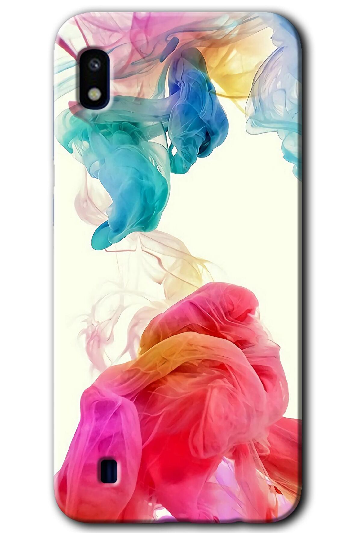 Galaxy A10 Kılıf HD Desen Baskılı Arka Kapak - Gökkuşağı Color 