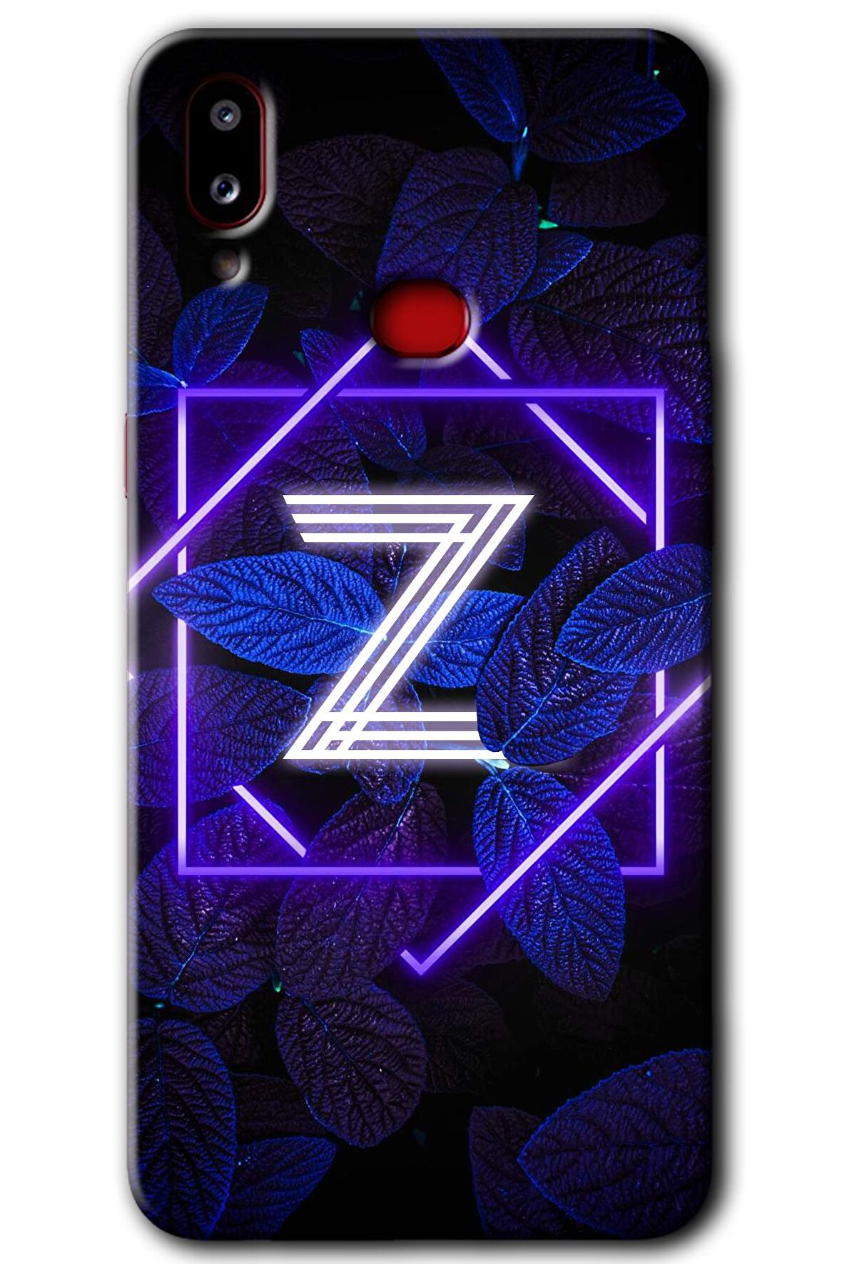Galaxy A10s Kılıf HD Desen Baskılı Arka Kapak - Dark Neon Yaprak Z Harfi 