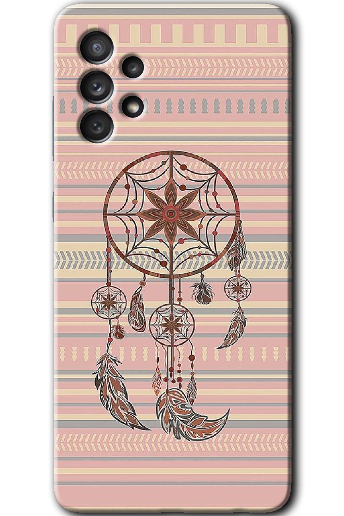 Galaxy A13 Kılıf HD Desen Baskılı Arka Kapak - Mandala Retro 